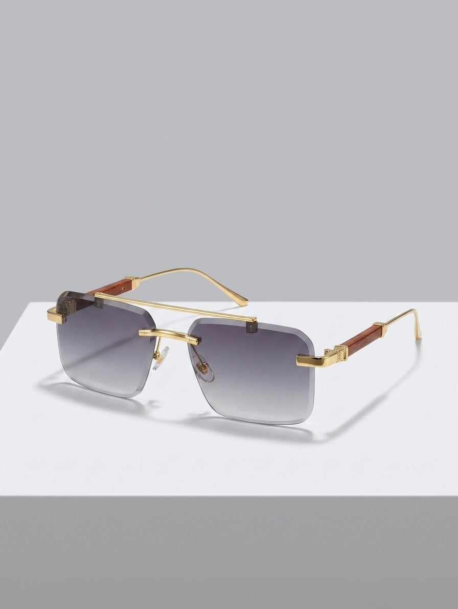 Stylish Blue Metal Eyeglasses for Boys